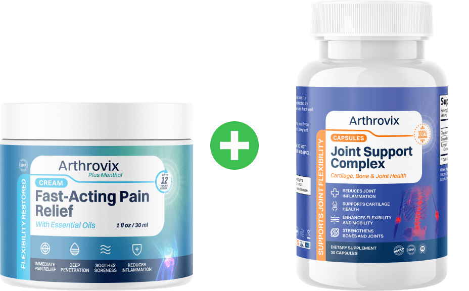 Arthrovix Cream and joint support capsules combo